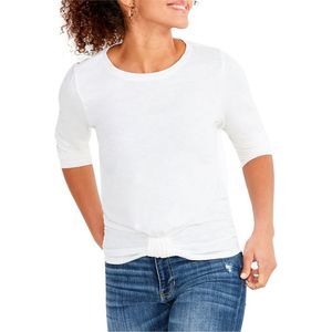 Nic+Zoe Womens  Missy Knot Front T-Shirt, White